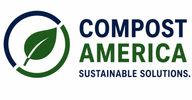 Compost America logo with green leaf and blue circle.