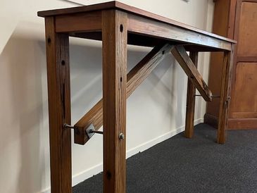 Rustic tall table or console table wooden furniture nz made by strongbarn woodshop