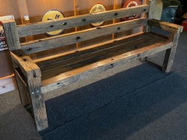Rustic garden bench seat reclaimed timber furniture wooden furniture nz made by strongbarn woodshop
