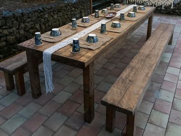 Rustic Wooden Outdoor Furniture NZ Made Wooden Tables and Bench Seats Solid Wood Strongbarn Woodshop