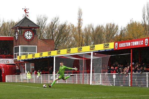 a sports photograph during a football match