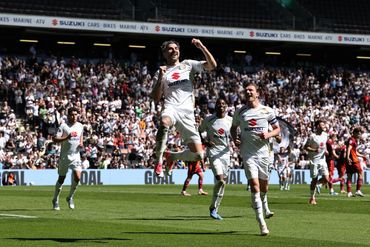 Celebration of a Goal at a Milton Keynes Dons match.