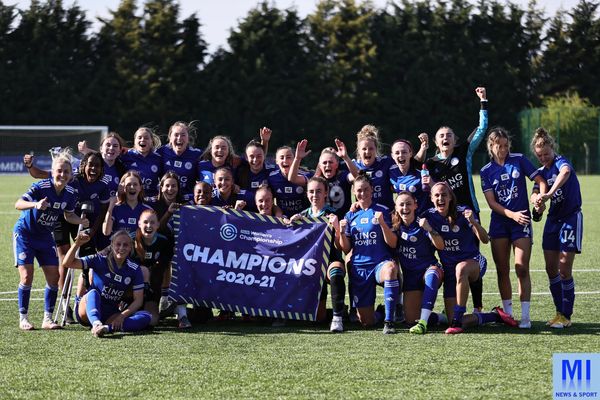 Leicester City Football Club women celebrations winning The FA Women's Championship.