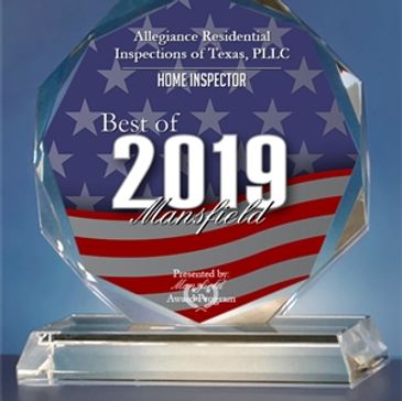 Best of Mansfield for 2019 in the home inspection category. Allegiance Residential Inspections