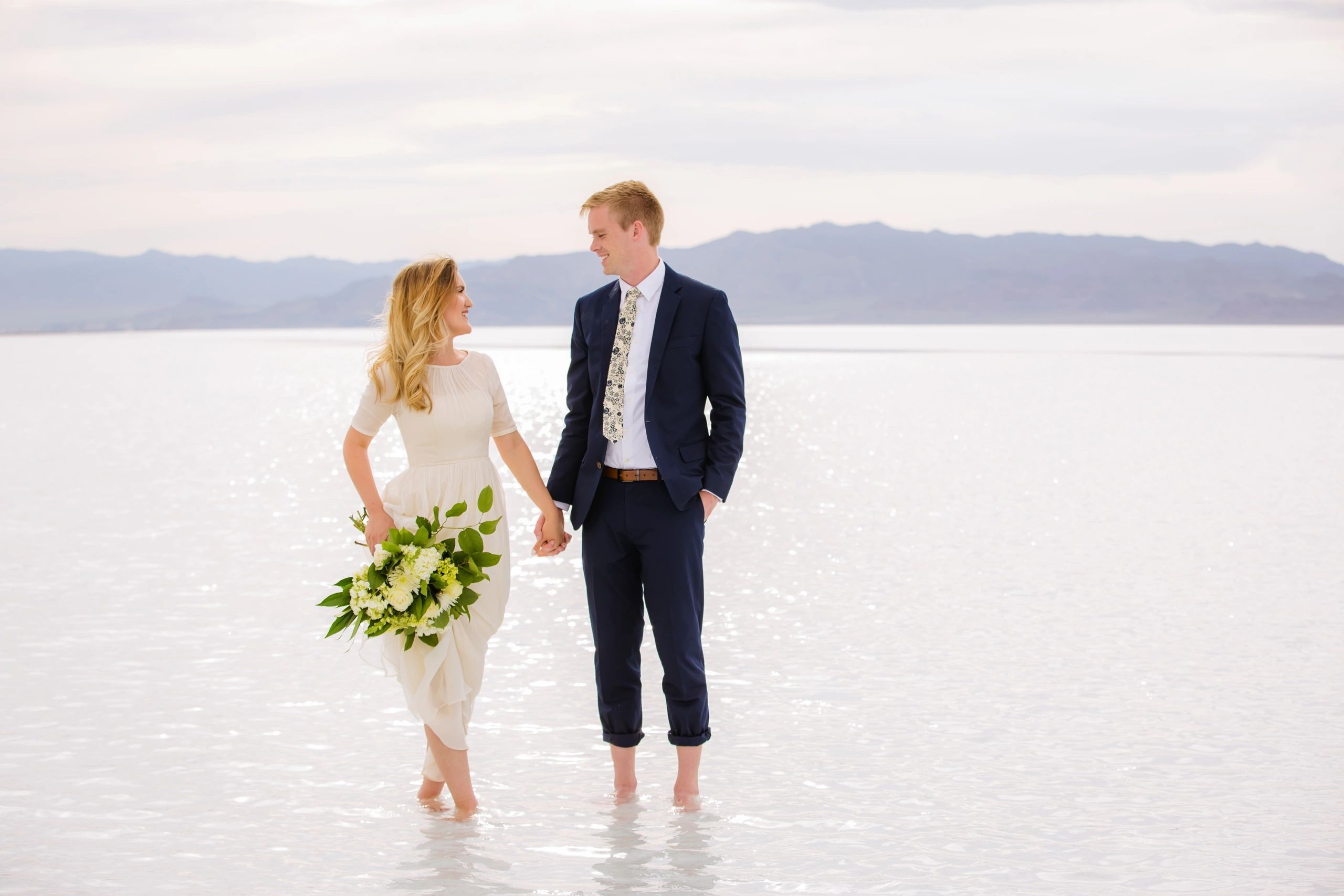 bride groom salt flats wedding utah desert