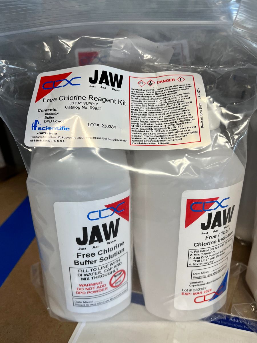 Chlorine Reagent Kit formulated for use in CLX Chlorine Monitor 30day