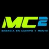 Bright green and blue MC2 logo with the tagline 'Energía en cuerpo y mente'.