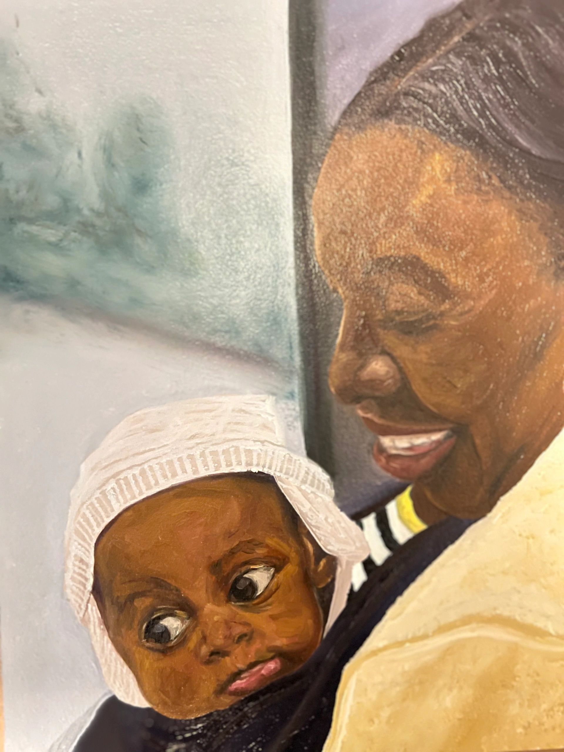 Portrait painting of Mother and child