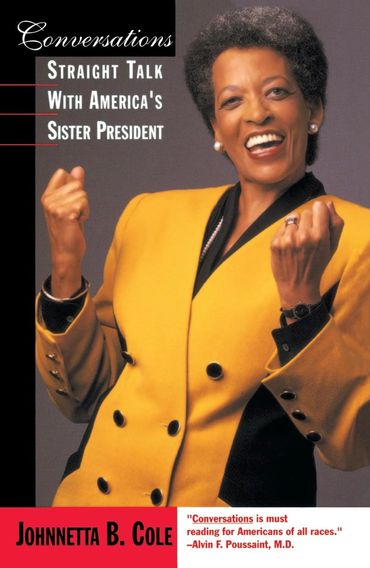 Book cover featuring Johnnetta B. Cole in a yellow jacket.