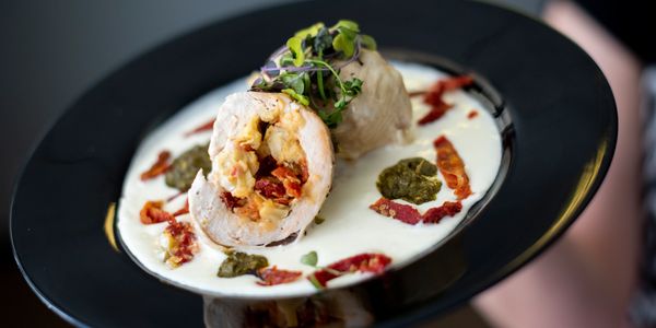 Modern Catering Denver, Colorado 
Stuffed Chicken Breast with white sauce