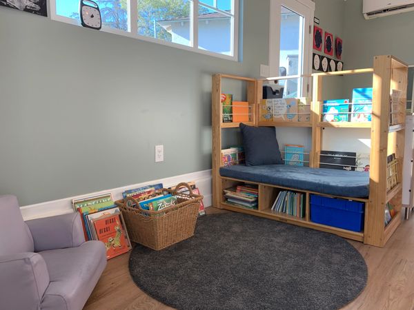 literature reading corner cozy books available language arts circle time 