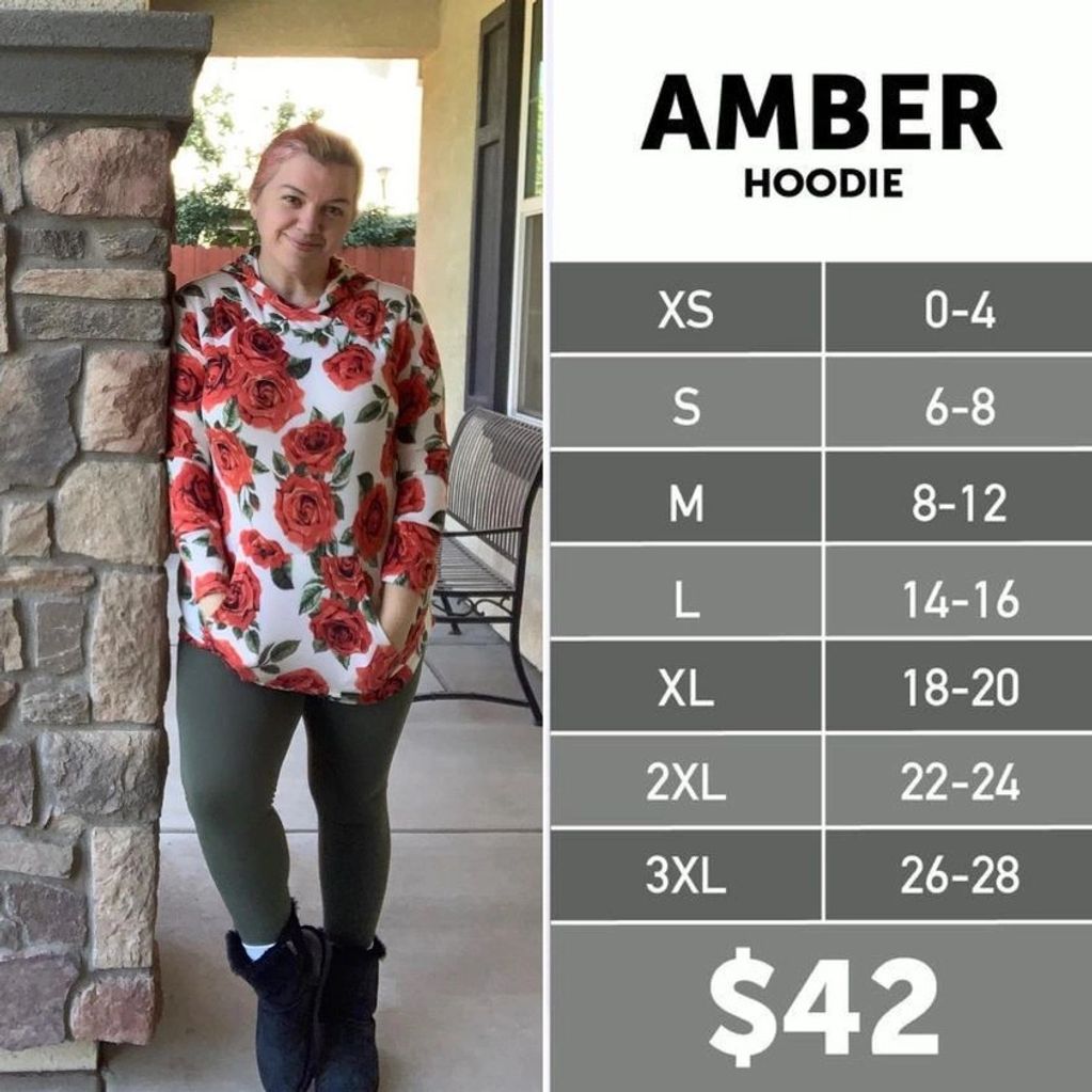 LuLaRoe Amber Size Chart