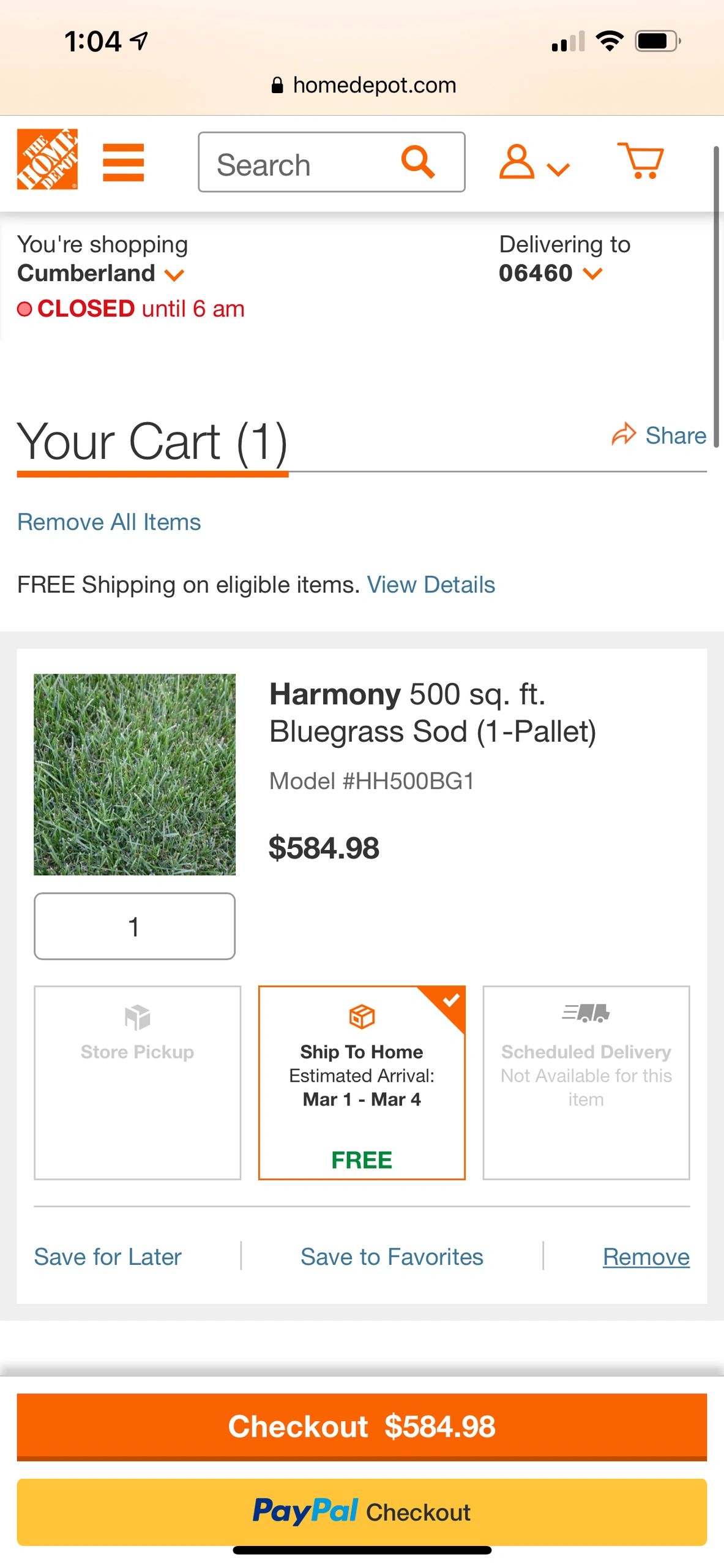 Home Depot Sod Pallet Price