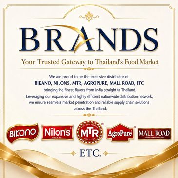 Advertisement for food brands distributed in Thailand.