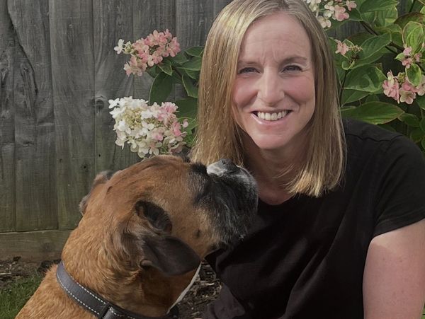 Clare with her dog