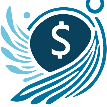 Angel Asset Locator's  logo: dollar sign surrounded by angel wings