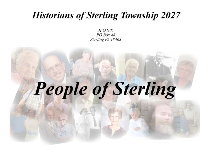 Collage of Sterling Township residents titled "People of Sterling" for 2027 history.