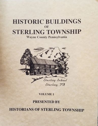 Cover page of a book on historic buildings in Sterling Township, Pennsylvania.