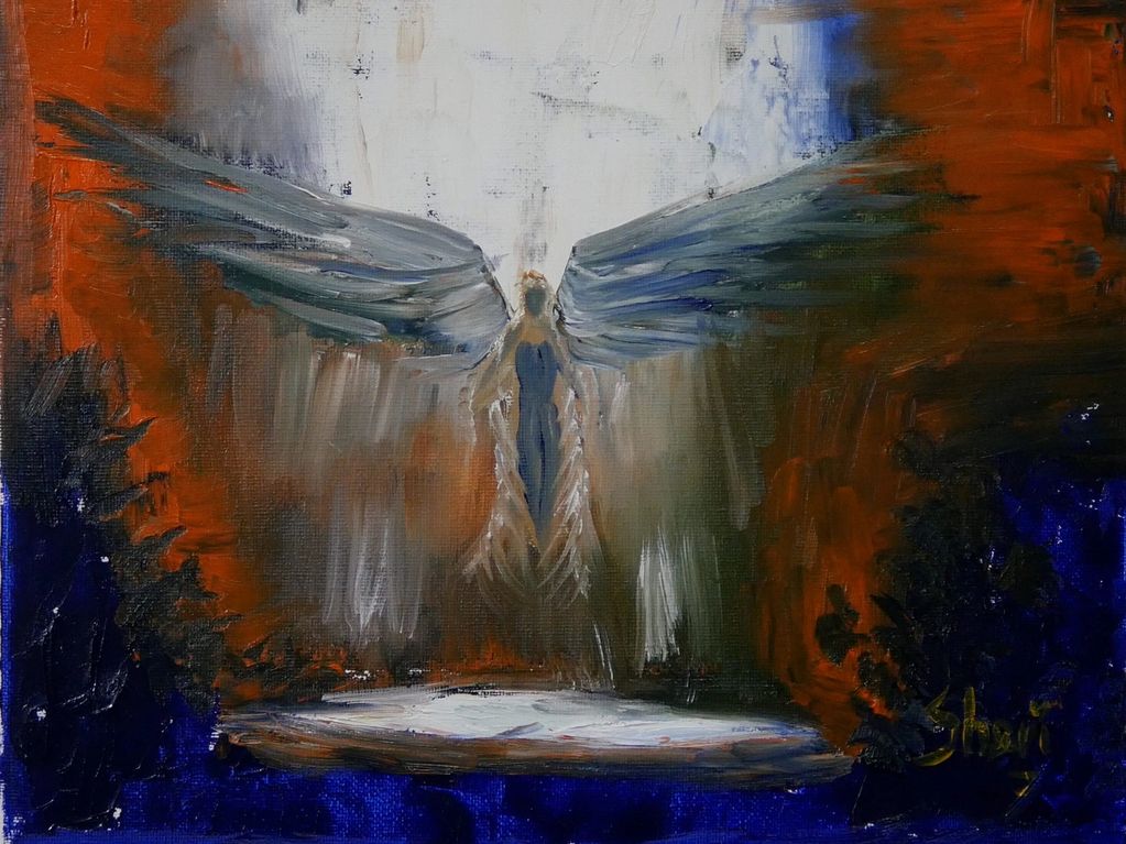 Abstract Angel, Break Through, Victory, battle, dark against light