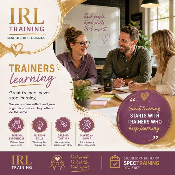 A group of trainers engaged in collaborative learning and training.
