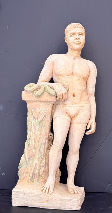 "Domenick" Live model figure in Terracotta with marble finish.

Artist: Dana McCullough