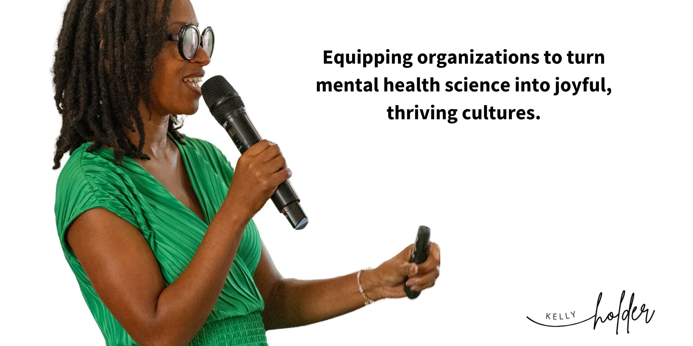 Dr. Kelly D. Holder speaking on joy and mental health