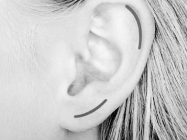 Image showing Blomdahl medical ear piercing acceptable locations on ear for piercing.