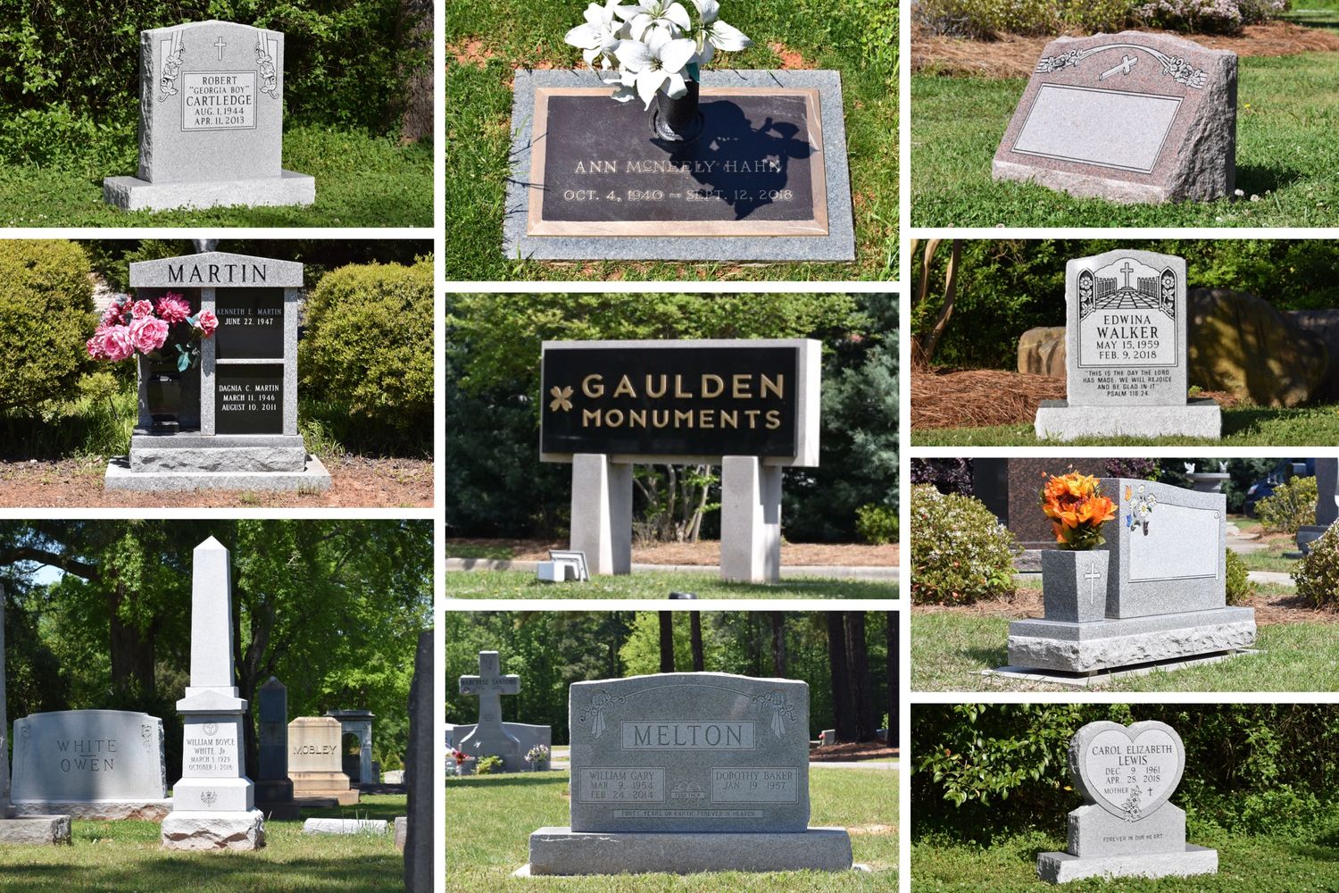 Gaulden Monuments | Monuments | Memorials | Headstones | Tombstones | Grave  Markers | Pet Headstones | Cremation Memorials