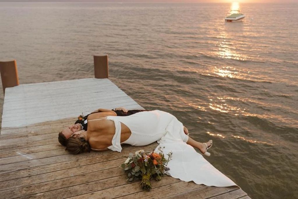 Lake Tahoe beach wedding.