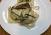 Mushroom ravioli with truffle cream sauce