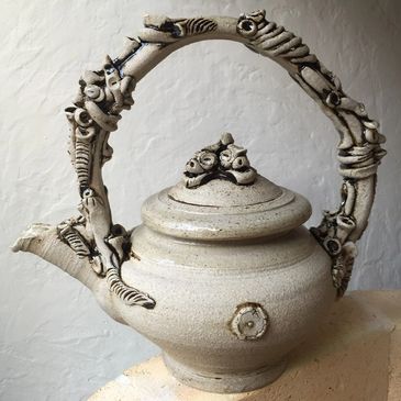 Cone 10, high fired stoneware ceramic teapot pottery #TheKrackedPotPottery
