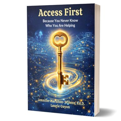 Book cover featuring a glowing key with digital elements and the title 'Access First'.