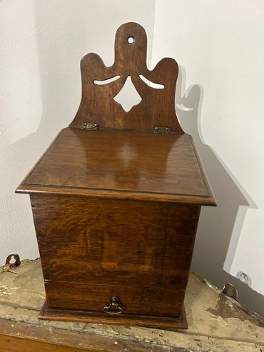 Antique Oak Candle Box with Drawer. Circa 1880. £85