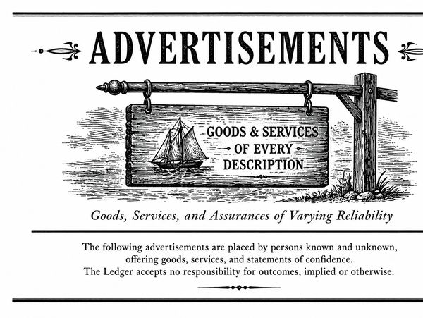 Vintage advertisement for goods and services of every description.