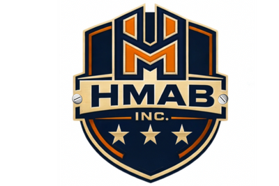 Shield-shaped HMAB Inc. logo with stars and bold lettering.