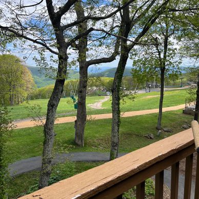 View from the deck! Ski in/Ski out! Dobie Slope! 