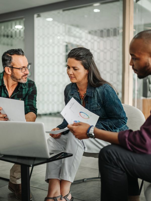 A team of people working in finance