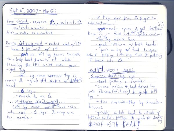 Quick Notes on (Jiu-Jitsu) Note-Taking - by Tracy