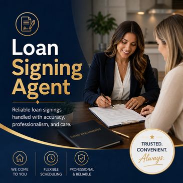 Loan signing agent offering reliable, professional, and convenient service.