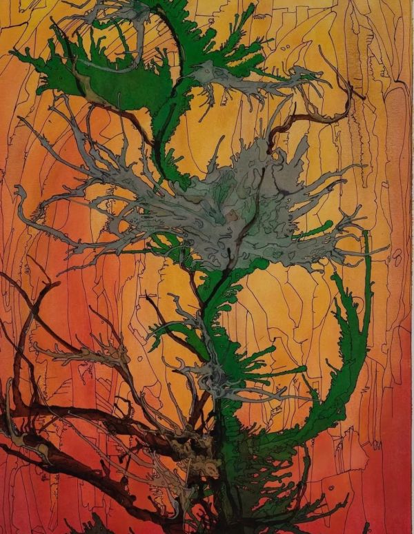 Abstract art pen and ink watercolor Art by Romendio Lehigh Valley, PA