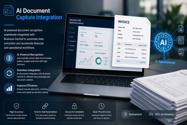 AI-integrated document capture system automates data extraction from invoices.