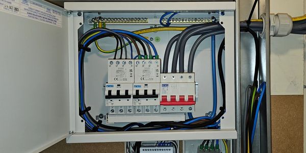 Solar PV consumer unit at Apex Vets, Falkirk