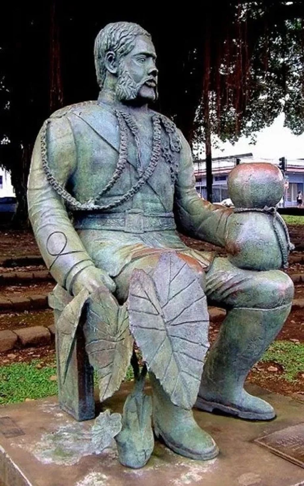Kalakaua Park in Hilo Hawaii 
King Kalakaua 1836-1891 Bronze Statue
Henry Bianchini 1988 