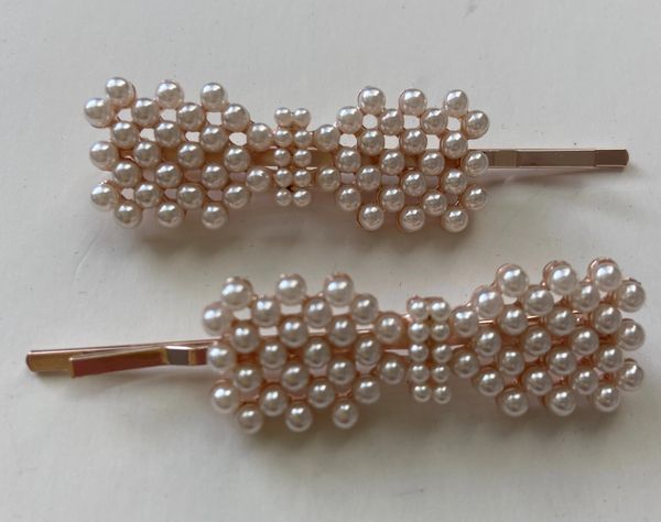 Pearl metal hair clip