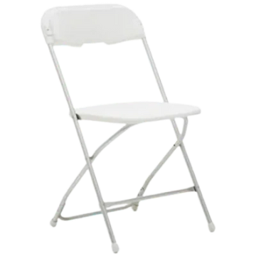 White Metal Frame Folding Chair