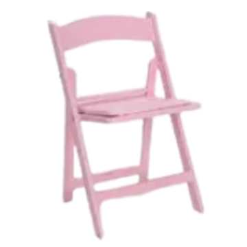 pink padded folding chair