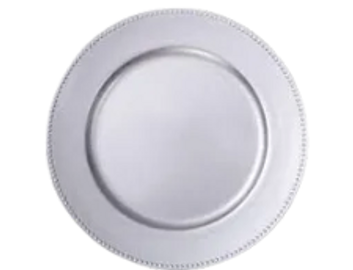 beaded silver charger