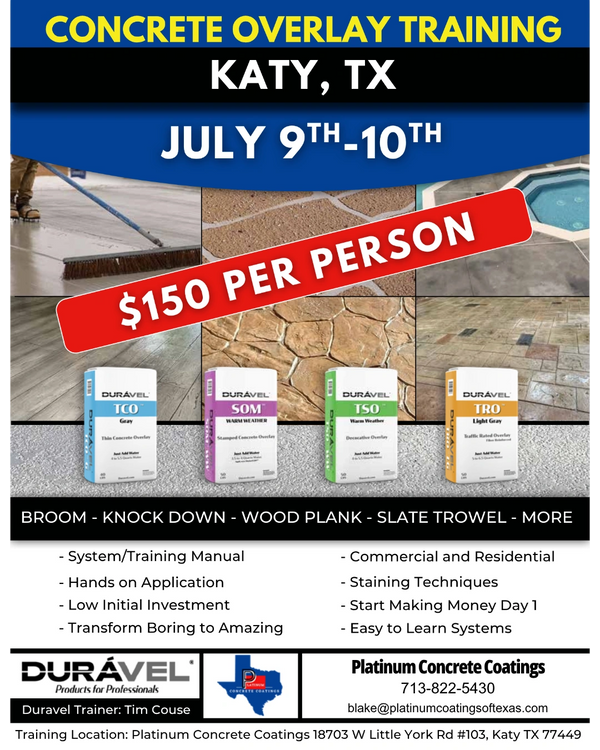 Durável product training. concrete sealing class. concrete overlay. contractor certification program