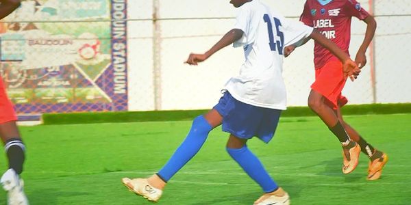 Skillful Togolese young soccer player
