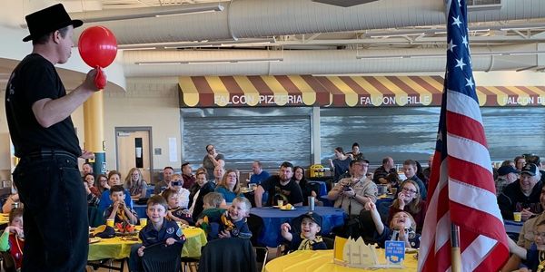 magic show on stage for a cub scout troop